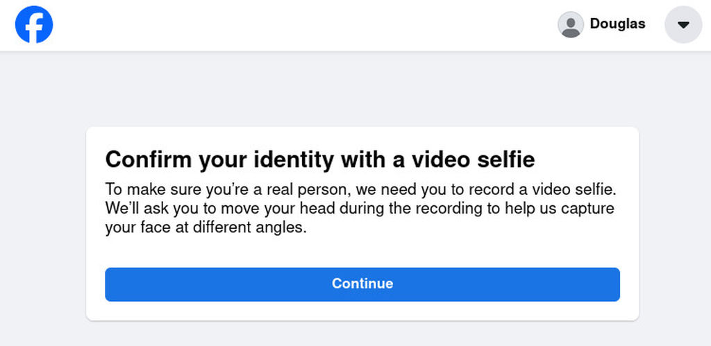 Facebook asking me to record a video to verify my account